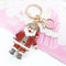 Christmas Rhinestone Santa Claus Bag Pendant Keychain Car Key Ring Jewelry