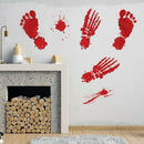 Halloween Horror Blood Hands Blood Feet Living Rooms Walls Red Pvc Stickers