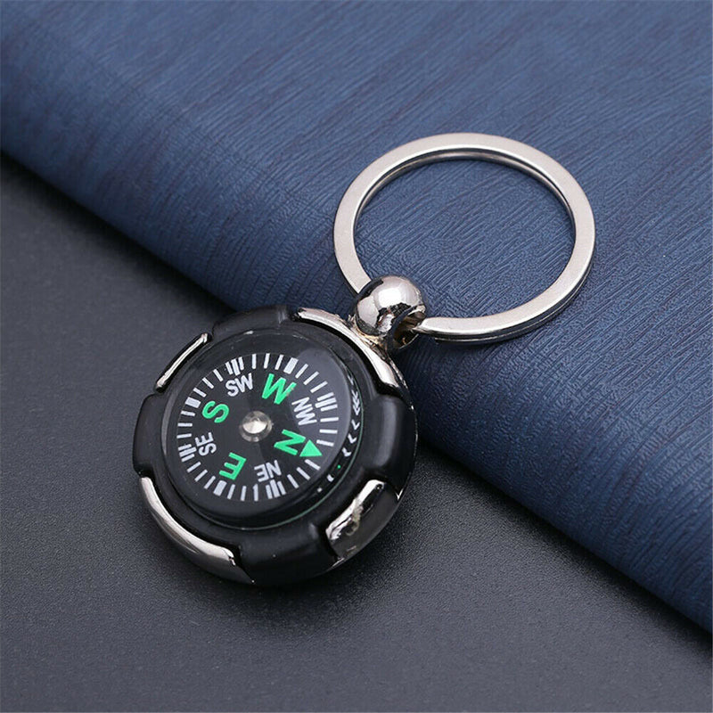 Acrylic Snap Compass Keychain Car Key Ring key Chain Survival Hiking Camp Tool