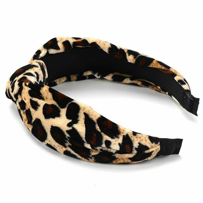 5X(Leopard Twist Knot Pattern Headband Sweet Chiffon Print Hair Band Fashi G4C1)