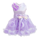 Dog Tutu Skirt Flower Lace Dress Bownot Princess Costume Clothes XL Purple