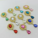 20pcs Water Drop Shape Crystal Flatback Buttons Jewelry Making Accessories