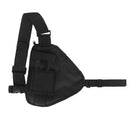 Tactic Triangle Outdoor Durable Black Chest Walkie Talkie Bag Military Polyester