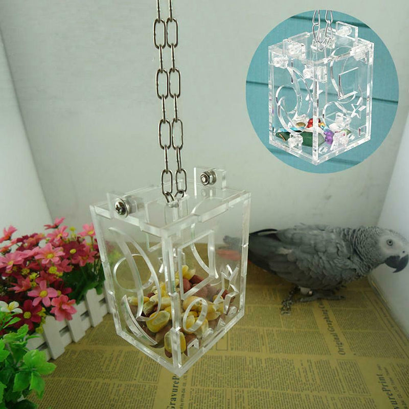 Parrot Bird Cage Feeder Hang Foraging Toys Pet Treat Hunt Macaw Cockatoo