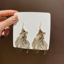 Elegant Good Luck Koi Fish Hollow Earrings Hook Drop Dangle Women Jewelry Gifts