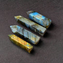 Natural Labradorite Moonstone Quartz Crystal Point Rock Healing Wand Stone US!!