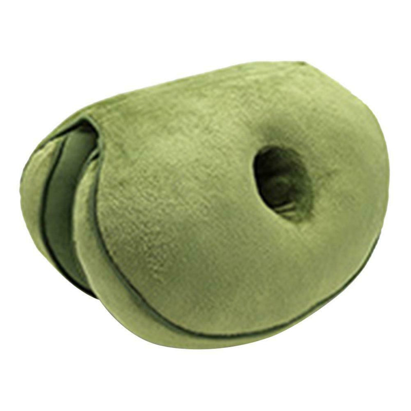 Dual Comfort Cushion Home Memory Foam Hip Lift Seat Cushions (Army Green)