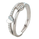 Elegant Heart-shaped Diamond Ring Open Rings Wedding Jewelry For Women-It C