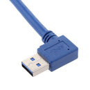 Short High Speed USB3.0 Male to Female Extension Cable Right Angle B#