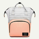 Stripe Hit Color Mommy Backpacks Maternity Baby Nursing Diaper Bags (Pink)