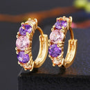 New Arrival Women Zircon earrings pendant Hoop earrings female -Purple
