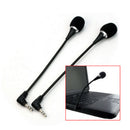 2x Black Mini 3.5mm Flexible Microphone Mic For PC Laptop Notebook Skype Yahoo