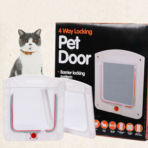 4 Way Magnetic Lock Lockable Flap Door Pet Gate For Puppy Dog Pet Cat Windproof