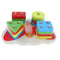 Wooden Geometric Blocks Column Shapes Color Puzzle Building Educational Toys