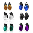 6 pairs metal car bike motorcycle grenade shaped tire dust cap valve cover P5J7