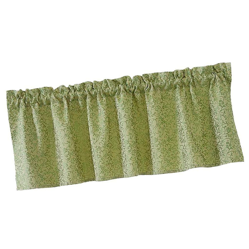 1 Set Green Rod Pocket Short Tier Curtains Panels Half Drapes for Bathroom
