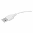 White Audio 3.5mm Male to USB 2.0 Male M/M Connector Charge Cable 15cm
