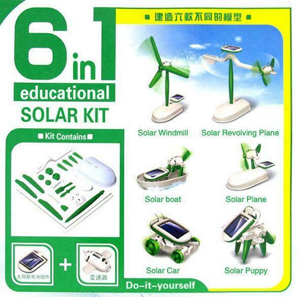 6In1 Educational Solar Robot Kits Solar Windmill Airboat Plane Car DIY Set