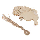 50x Natural Wooden Animal Tree Decoration Unpainted Bauble Memorial Decors