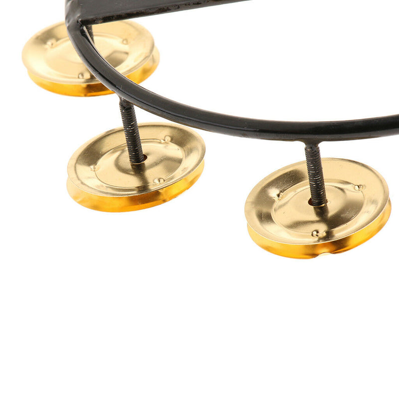 Drum Set Hi-hat Tambourine with Single Row Steel Jingles for Kids KTV Favor