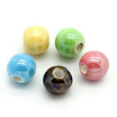 50pcs Jewelry Accessories 50 Mixed Ceramic Beads Round 6 mm Dia.
