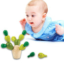 Baby Children Cactus Balance Toys Wood Travel Portable Block Assemble Table Game