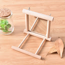 Bird Mirror & Perch Wooden Interactive Bird Toys Budgie Canary Cockatiel Finch L