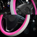 Pink Car Steering Wheel Cover Decor 38cm 15" Bling Rhinestone Diamond Girl Lady