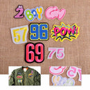 8pcs Boy Girl Number POW Embroidered Patch Applique Badge Sew Iron On Bag Fabric