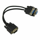 Fasdga VGA 15 Pin Male to 2 Female Plugs Computer Connector Cable Black W9J6