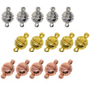 15x Engraved Round Ball 8mm Magnetic Clasp Jewelry Making Findings Accessory