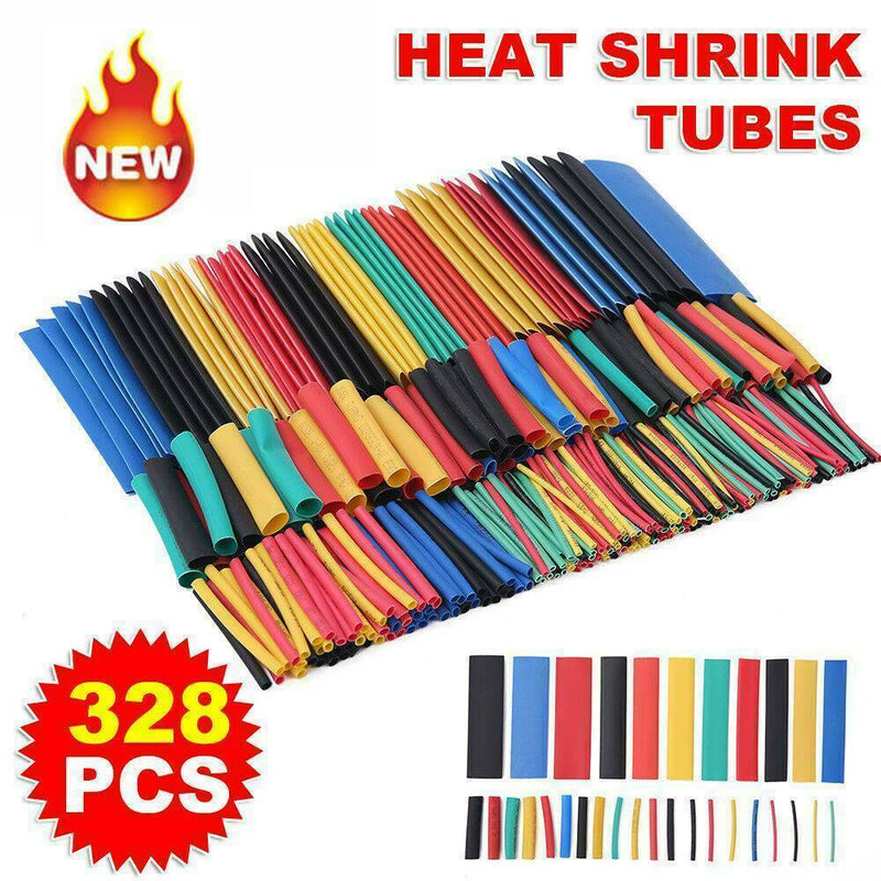 328Pcs Car Assorted Electrical Cable Heat Shrink Tube Tubing Wrap Sleeve Kit Set