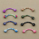 8pcs Unisex Stainless Steel 3mm Ball Barbell Curved Eyebrow Rings Navel Bars