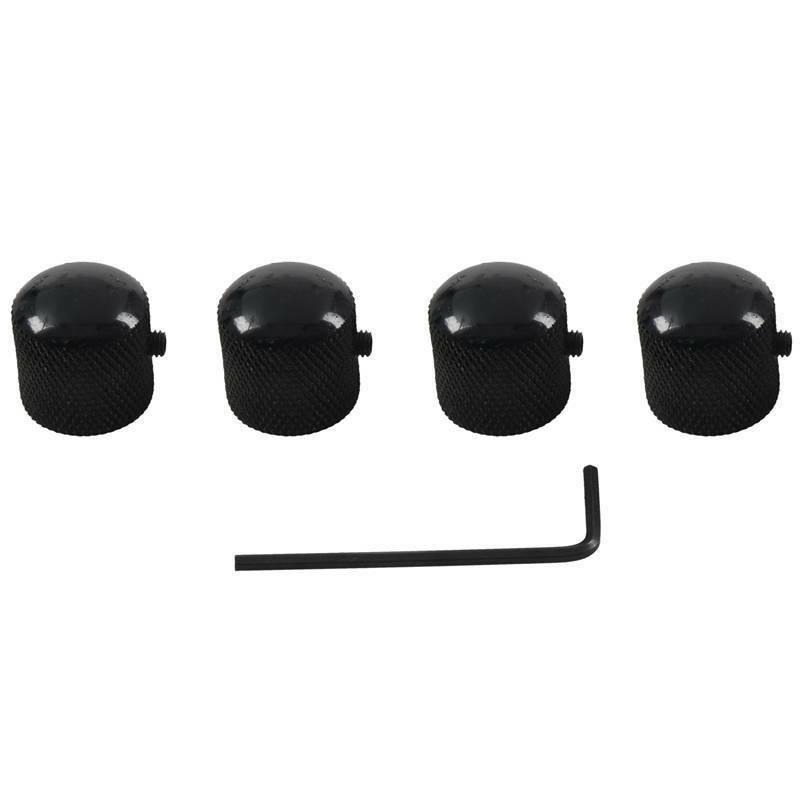 4pcs Guitar Dome Control Knobs for Fender Tele Replacement Black