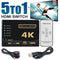 5 Ports HDMI 4K Switcher Selector Splitter Hub iR Remote For HDTV 3840p New