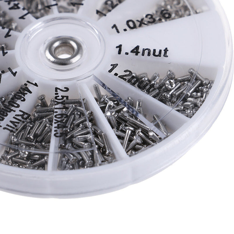 1000Pcs Tiny Screws Nut + Screwdriver Watch Eyeglass Glasses Repair Tool Set  ~S