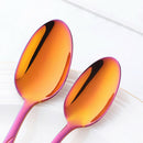 5 Sets Fashion Orange&Red Cutlery Stainless Steel Flatware Kitchen Spoon