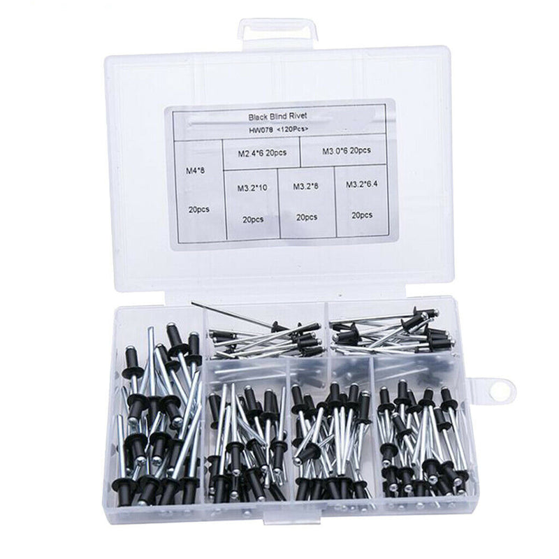 Standard Large Flange Aluminum Rivets (120pc) M2.4*6 M3.0*6 M3.2*6.4 M3.2*8