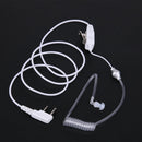2Pin Acoustic Tube Headset PTT Mic Earpiece for Baofeng Kenwood 2way Radio