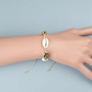 Handmade Natural Seashell Hand Knit Bracelet Shells Bracelets Beaded Strand
