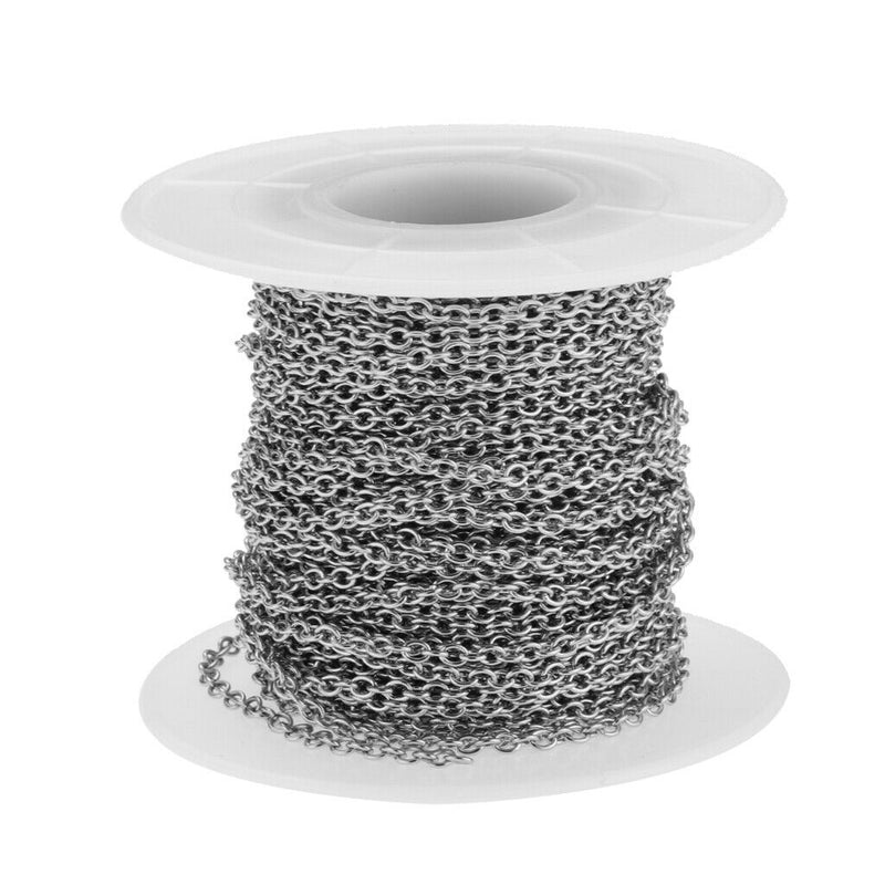1 roll of cable link chain stainless steel for necklace anklet bracelet