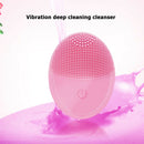Electric Face Cleaing Brush Silicone Deep Washing Massager Cleaner (Pink)