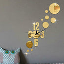 Dot Acrylic Mirror Clock Stickers Waterproof DIY Home Background Wall Decor A