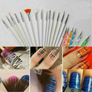20pcs UV Gel Powder Polish Nail Art Pen Brush For Flat Fine Drawing Nail Designs