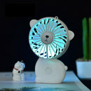 Usb Handheld Fan Cute Cartoon Three-Speed Big Wind Night Light Charging Han