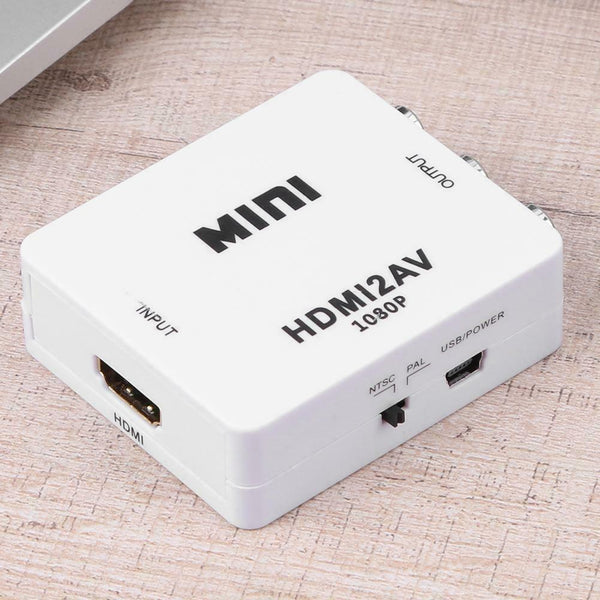 HDMI to RCA Video Audio Set-Top Box 1080P HDMI2AV Adapter Converter #gib