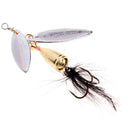 Metal Fishing Lure Sequins Spinner Spoon Baits Feather Fishhook Tackle 7.8cm 11g