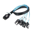 Cabledeconn G0101 MINI SAS 36P SFF 8087 to 4 SATA 7P Splitter Cable Cord