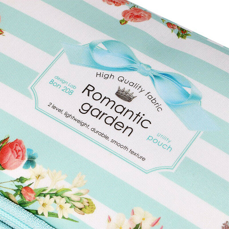 bon208 Floral Pencil Case with Compartments -High Capacity Double Layers Pe O7O5