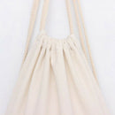 Canvas Drawstring Tote Bag Storage Backpack Solid Color Gym Pe Sports Sack